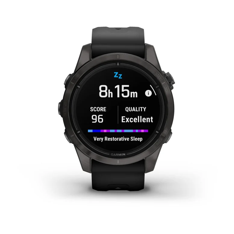 Montre Garmin Epix Pro Gen 2 Sapphire Titane 42mm Carbon Gray DLC et bracelet noir