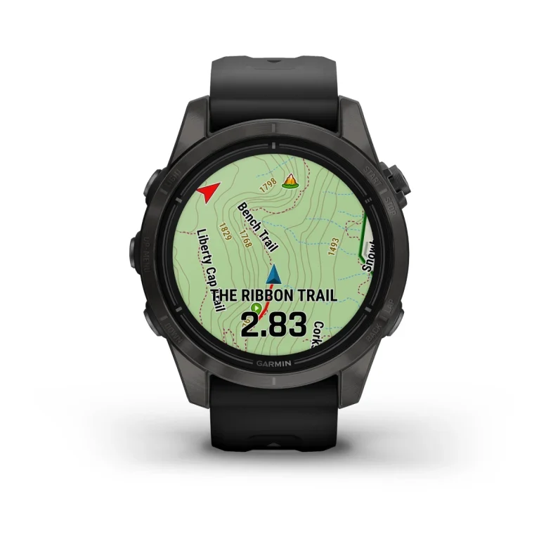 Montre Garmin Epix Pro Gen 2 Sapphire Titane 42mm Carbon Gray DLC et bracelet noir