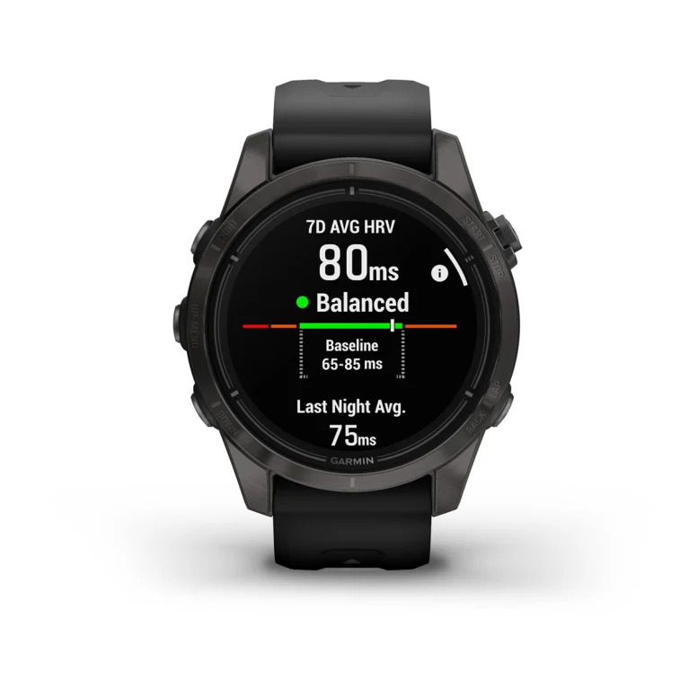 Montre Garmin Epix Pro Gen 2 Sapphire Titane 42mm Carbon Gray DLC et bracelet noir