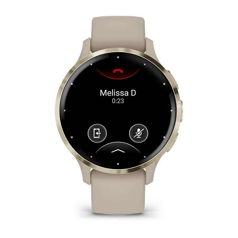 Montre de Sport Garmin Venu® 3S boîtier OR et bracelet en silicone lin