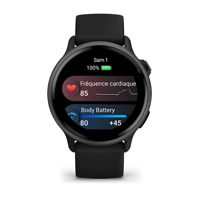 Montre Connectée Garmin Vívoactive 6 Metallic Gray avec bracelet noir