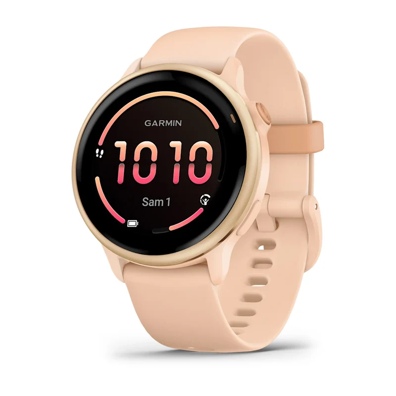 Montre Connectée Garmin Vívoactive 6 Metallic Pink Dawn avec bracelet rose pêche