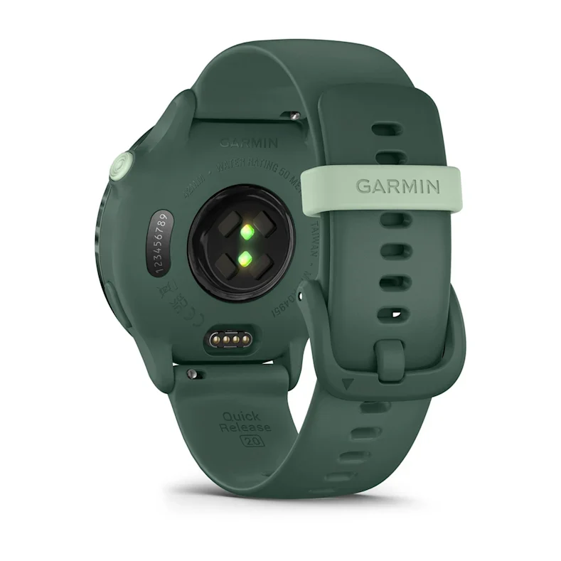 Montre Connectée Garmin vívoactive 6 Metallic Jasper Green avec bracelet vert sapin