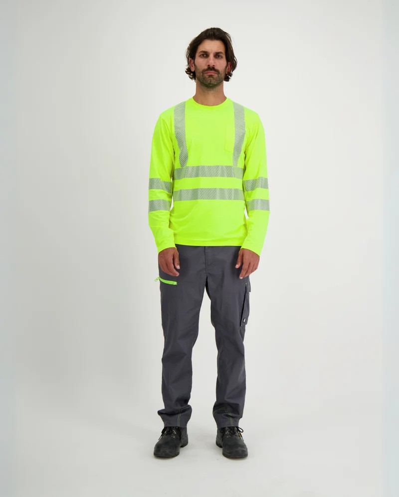 T-shirt manches longues respirant haute-visibilité EN ISO 20471