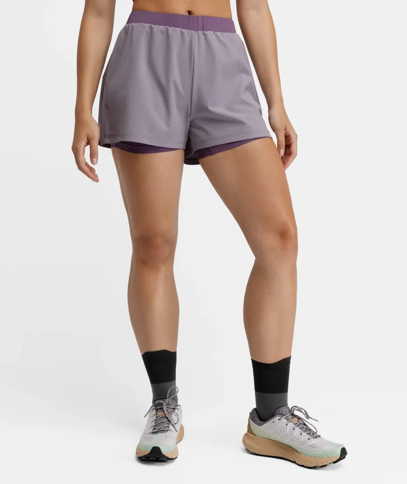 Short double couche trail running femme Araroa Lilac