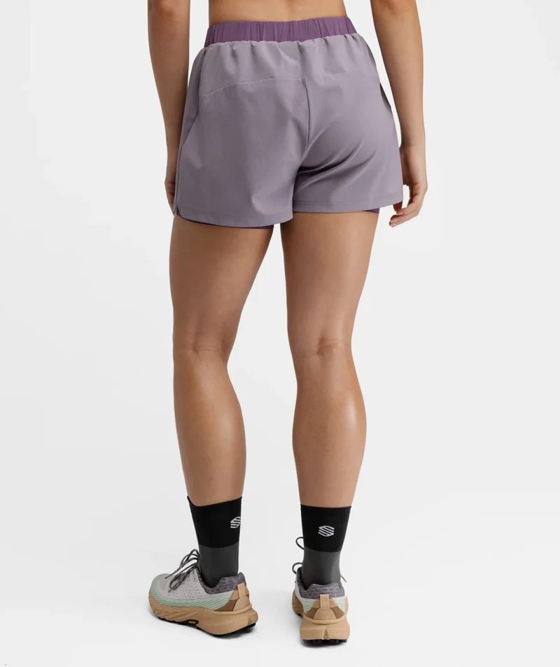 Short double couche trail running femme Araroa Lilac