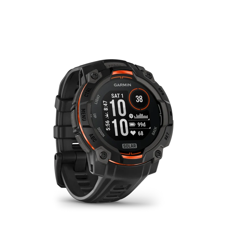 Montre GPS Garmin Instinct 3 Solar - 45 mm Noir avec Bracelet en Silicone Noir