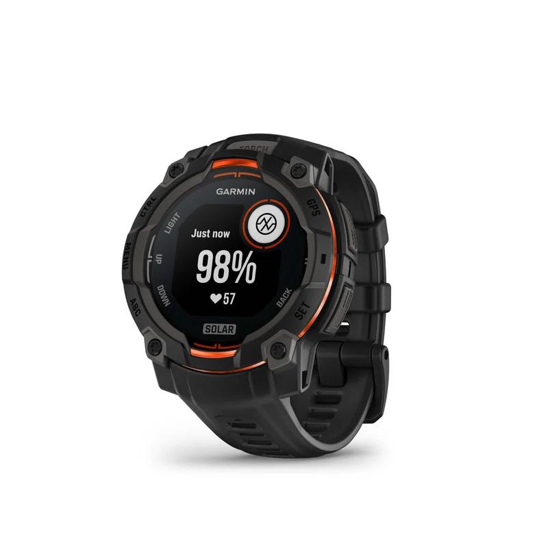Montre GPS Garmin Instinct 3 Solar - 45 mm Noir avec Bracelet en Silicone Noir
