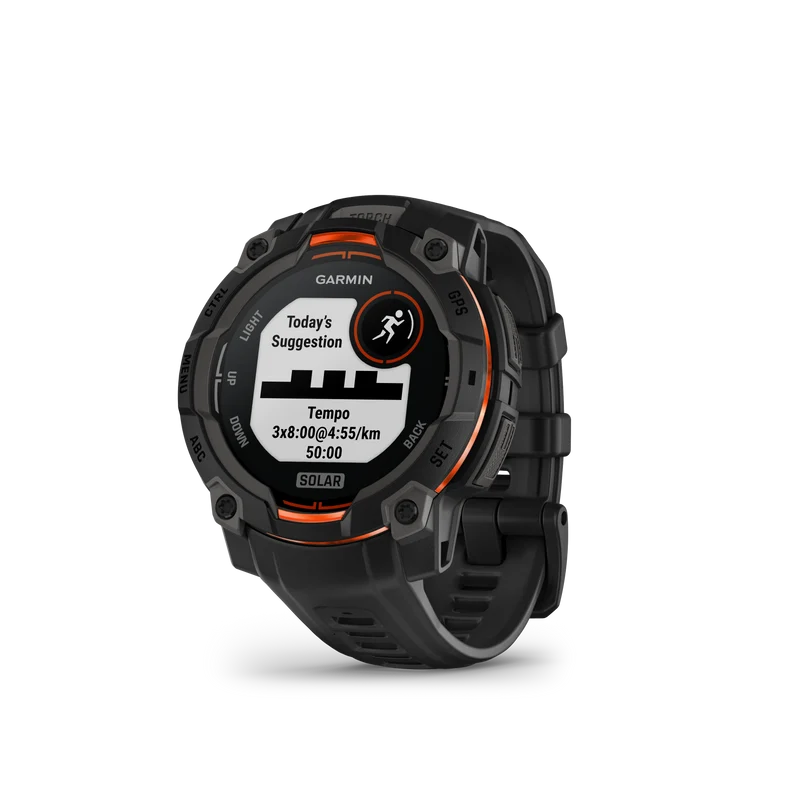 Montre GPS Garmin Instinct 3 Solar - 45 mm Noir avec Bracelet en Silicone Noir