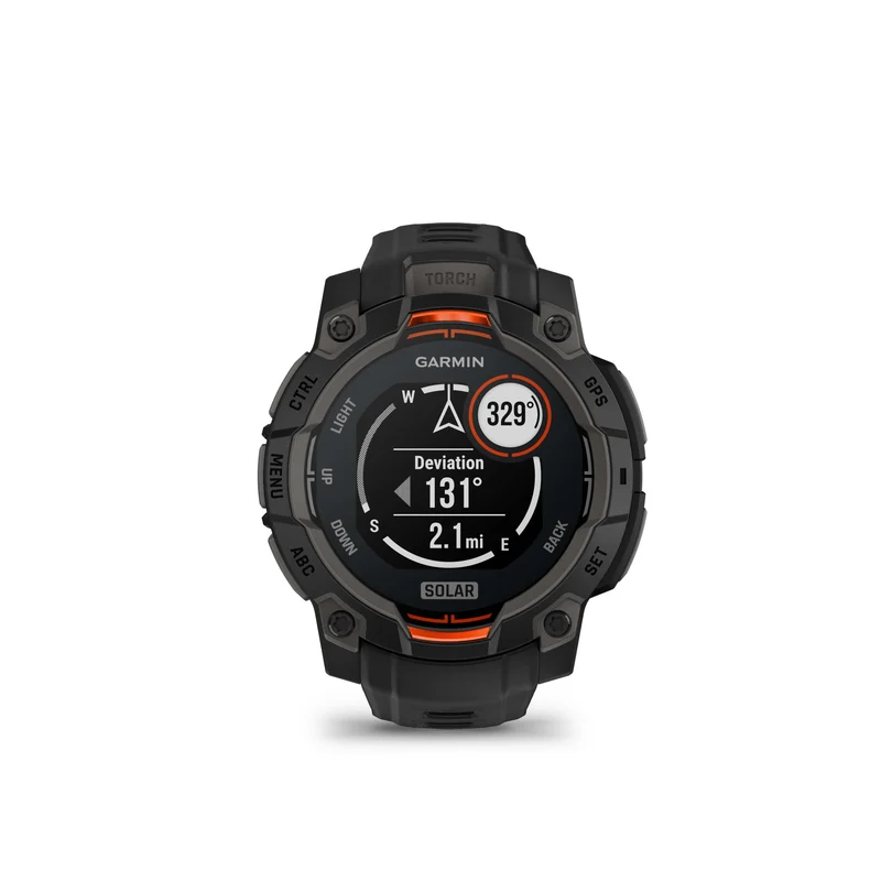 Montre GPS Garmin Instinct 3 Solar - 45 mm Noir avec Bracelet en Silicone Noir