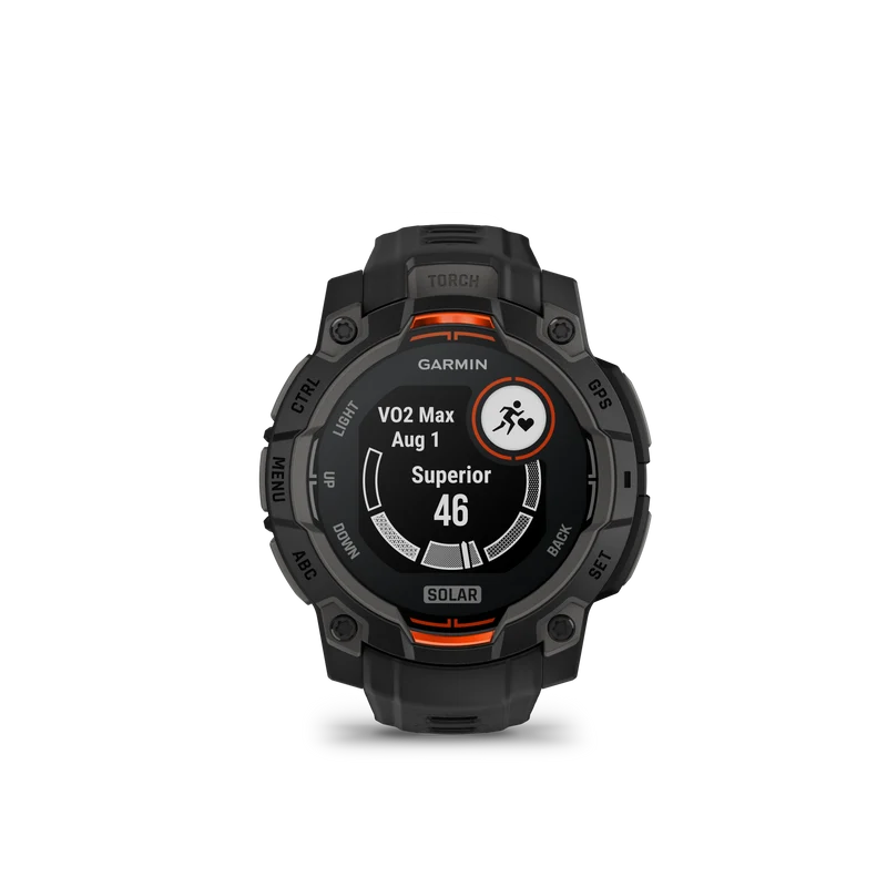 Montre GPS Garmin Instinct 3 Solar - 45 mm Noir avec Bracelet en Silicone Noir