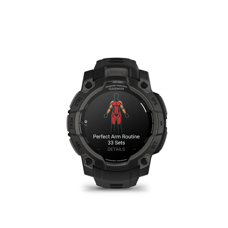 Montre GPS Garmin Instinct 3 AMOLED - 45 mm Noir avec Bracelet en Silicone Noir