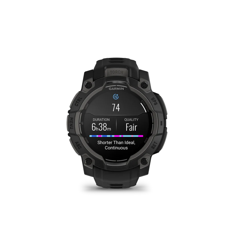 Montre GPS Garmin Instinct 3 AMOLED - 45 mm Noir avec Bracelet en Silicone Noir