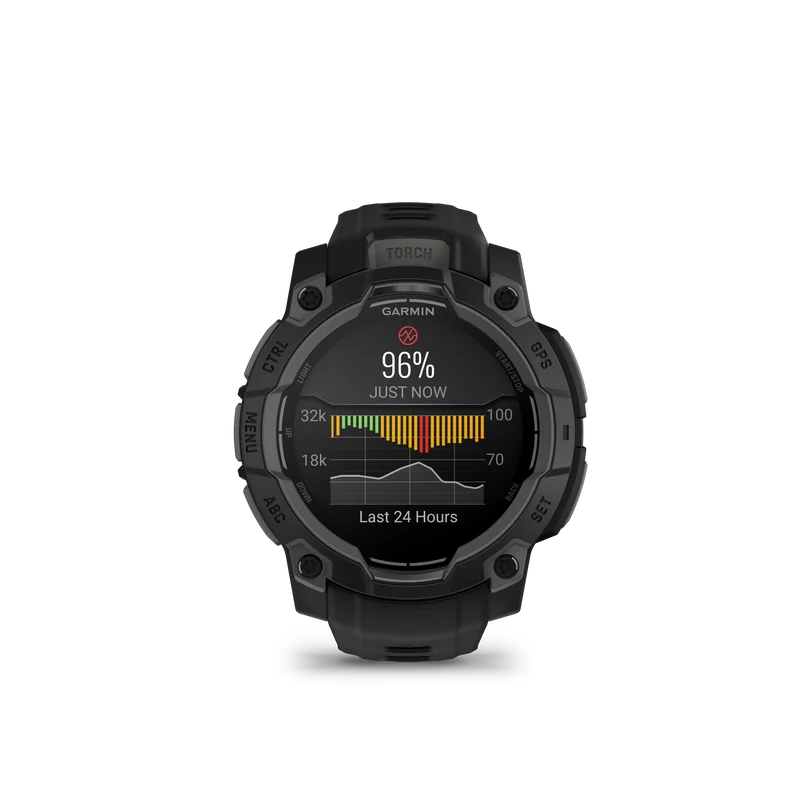 Montre GPS Garmin Instinct 3 AMOLED - 45 mm Noir avec Bracelet en Silicone Noir