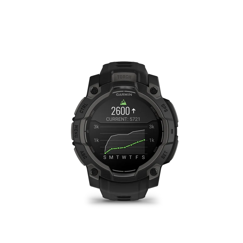 Montre GPS Garmin Instinct 3 AMOLED - 45 mm Noir avec Bracelet en Silicone Noir