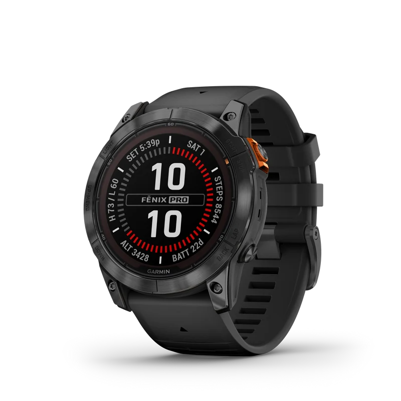 fēnix® 7X Pro – Solar Edition Gray avec bracelet noir