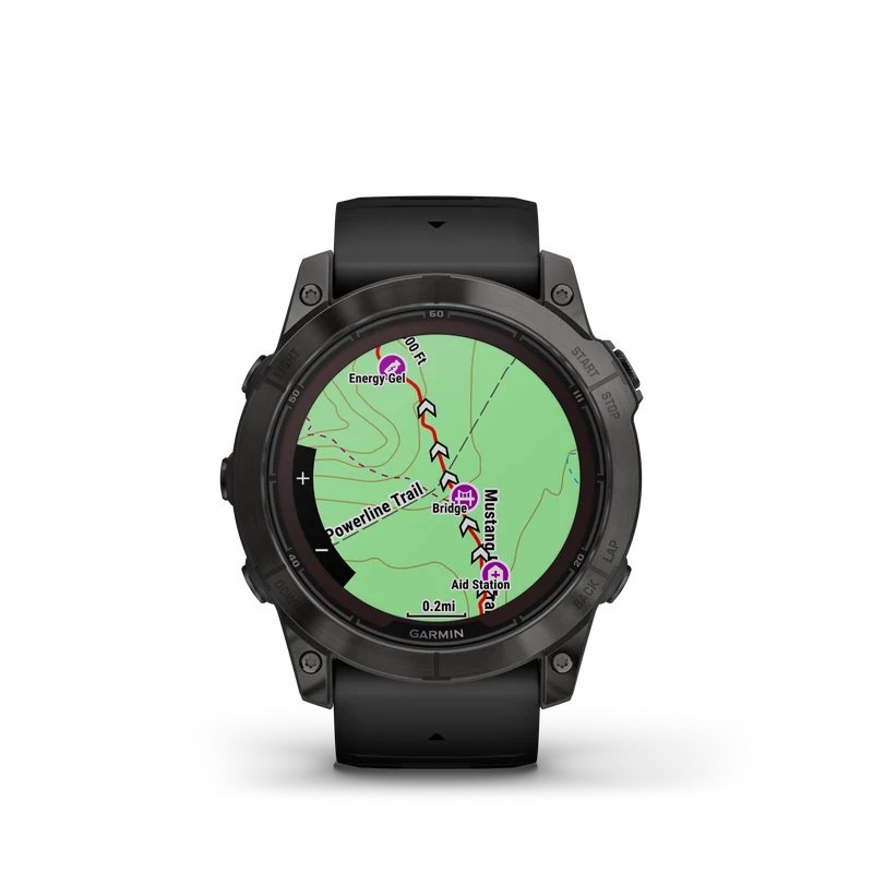 fēnix® 7X Pro – Sapphire Solar Edition Titane avec revêtement en Carbon Gray DLC et bracelet noir