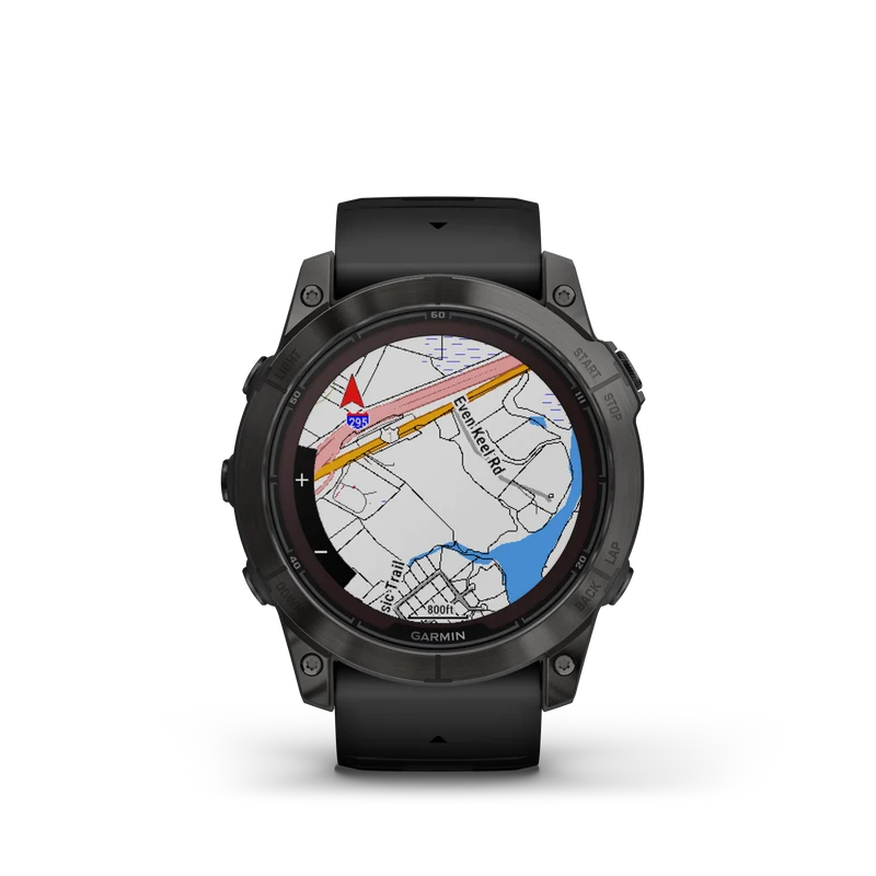 fēnix® 7X Pro – Sapphire Solar Edition Titane avec revêtement en Carbon Gray DLC et bracelet noir