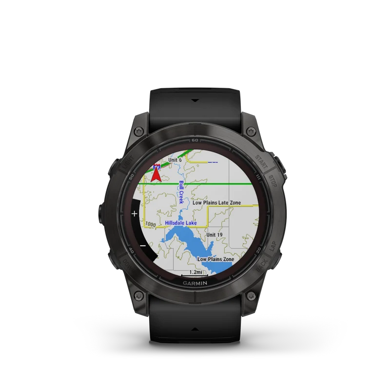 fēnix® 7X Pro – Sapphire Solar Edition Titane avec revêtement en Carbon Gray DLC et bracelet noir