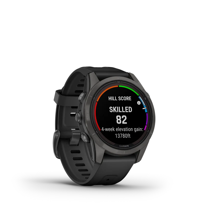 fēnix® 7S Pro Sapphire Solar Edition Titane avec revêtement Carbon Gray DLC et bracelet noir
