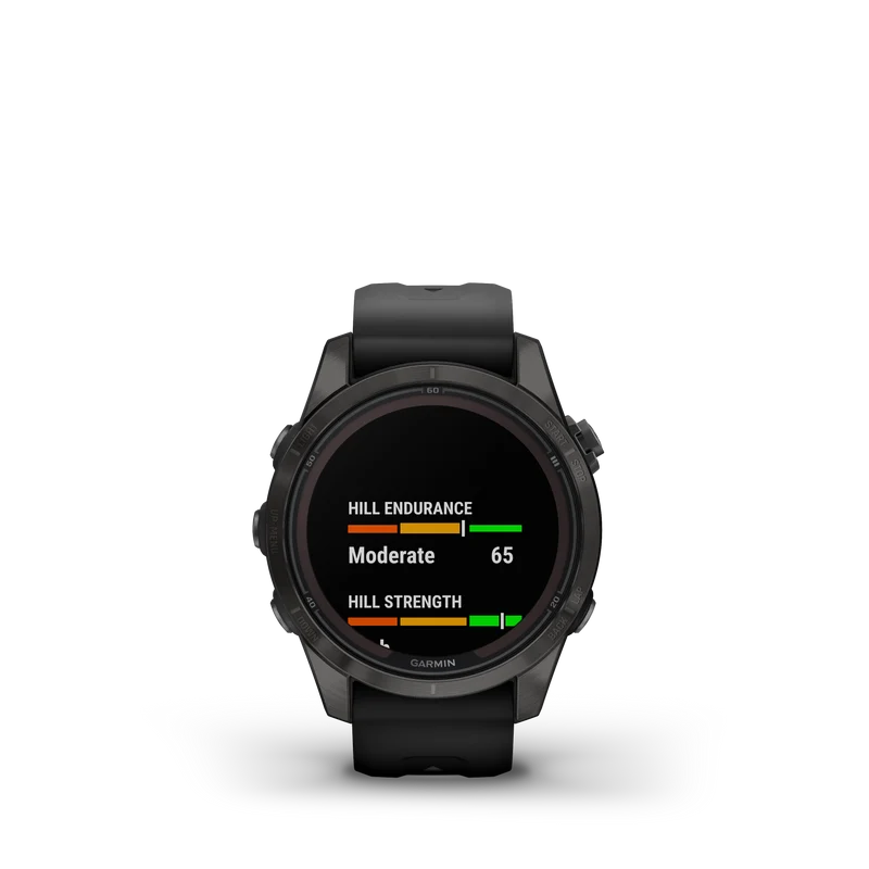 fēnix® 7S Pro Sapphire Solar Edition Titane avec revêtement Carbon Gray DLC et bracelet noir