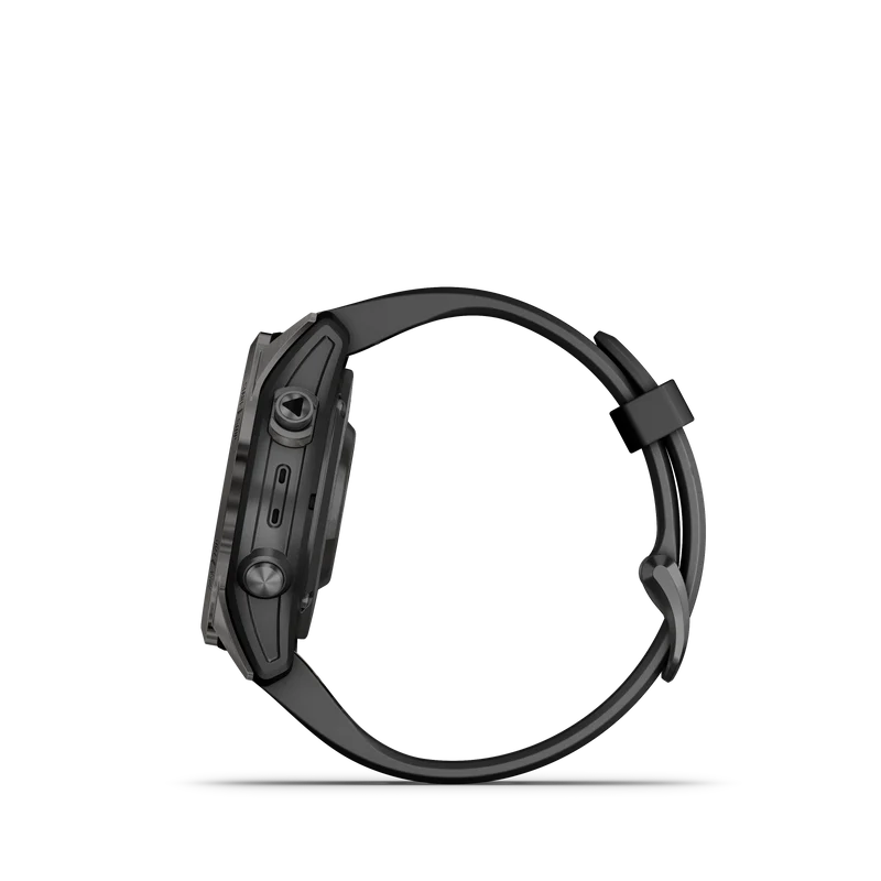 fēnix® 7S Pro Sapphire Solar Edition Titane avec revêtement Carbon Gray DLC et bracelet noir
