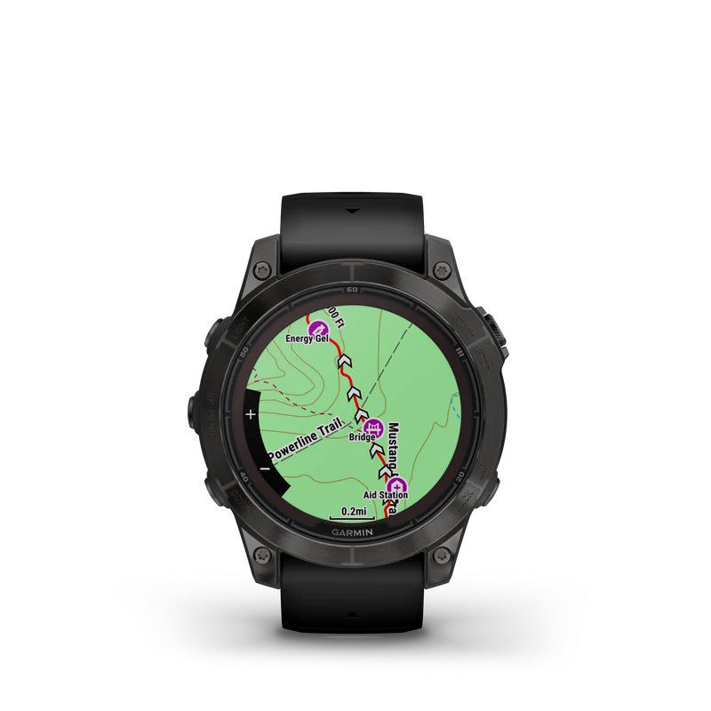 fēnix® 7 Pro Sapphire Solar Edition Titane avec revêtement en Carbon Gray DLC et bracelet noir
