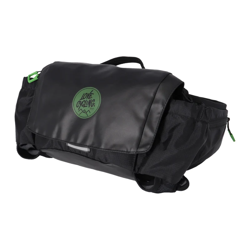 XLC BA-H01 CEINTURE BANANE HIP BAG 3.6L IMPERMÉABLE POLYESTER NOIR/VERT (27x21x8 cm)