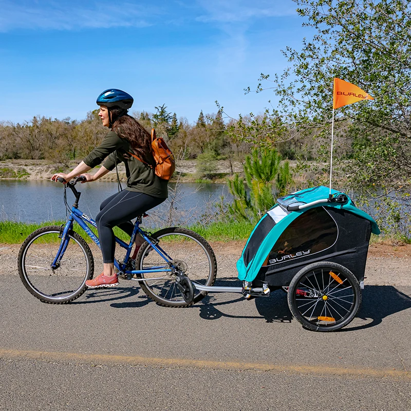 REMORQUE ENFANT BURLEY ENCORE X BIPLACE TURQUOISE