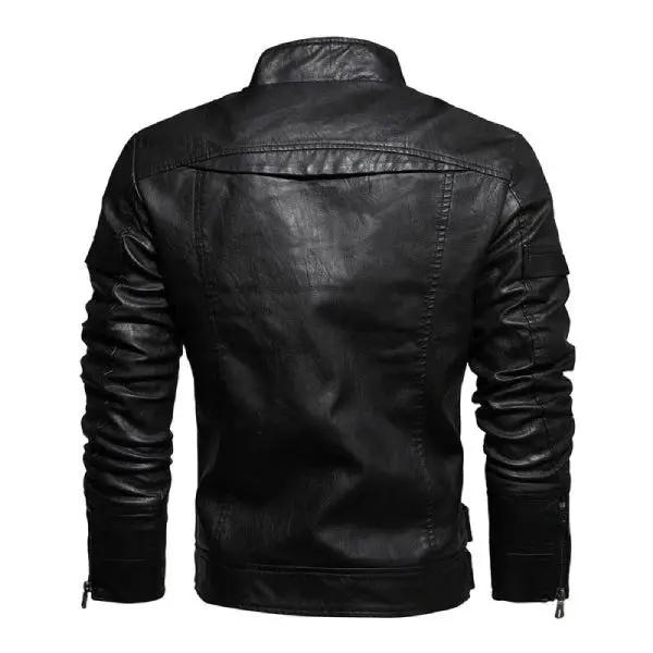 Blouson Biker "Retro-Racer" – Cuir PU Vieilli & Intérieur Velours | SOLDES