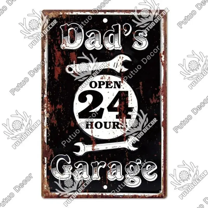 Plaque décorative métallique Garage
