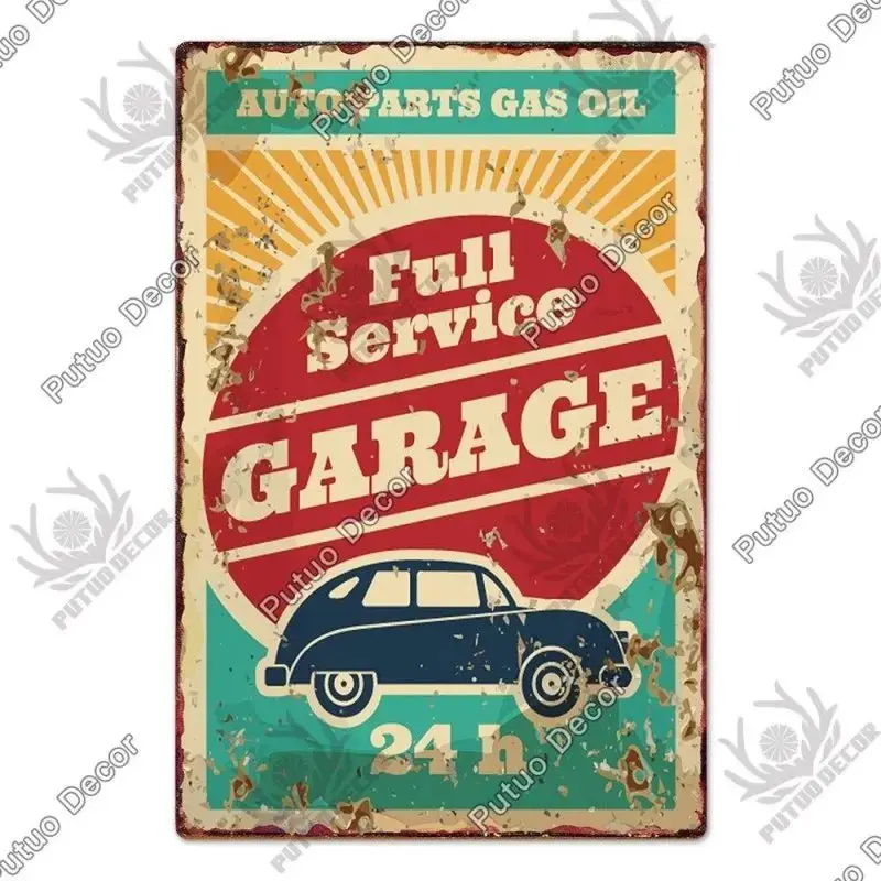 Plaque décorative métallique Garage