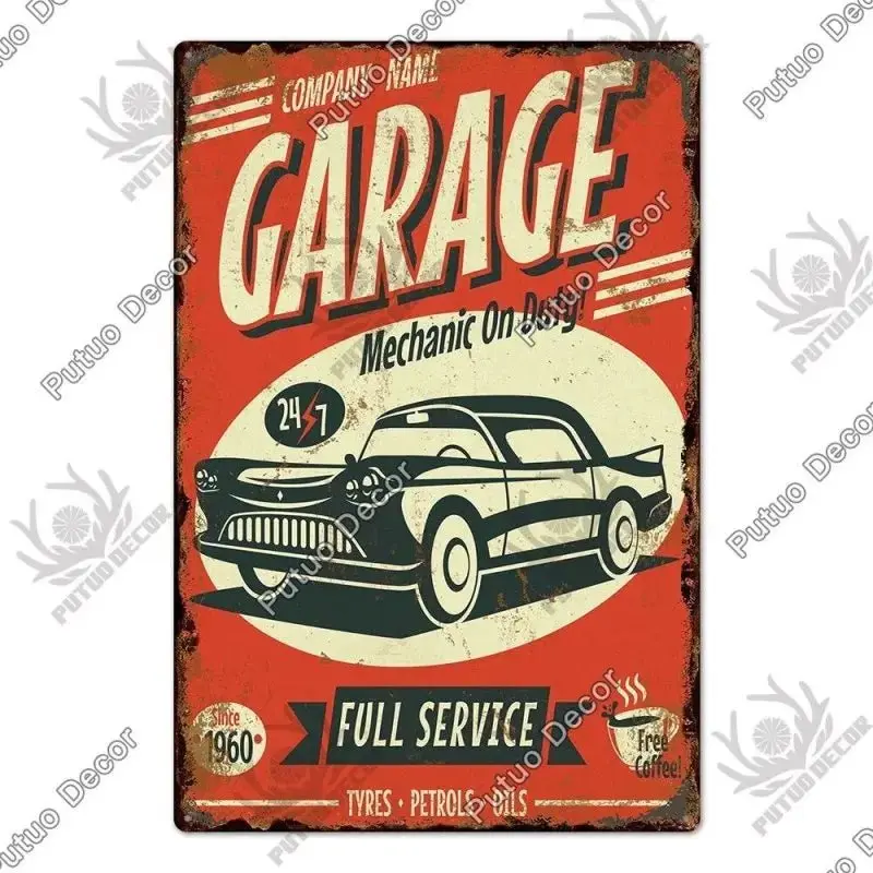 Plaque décorative métallique Garage