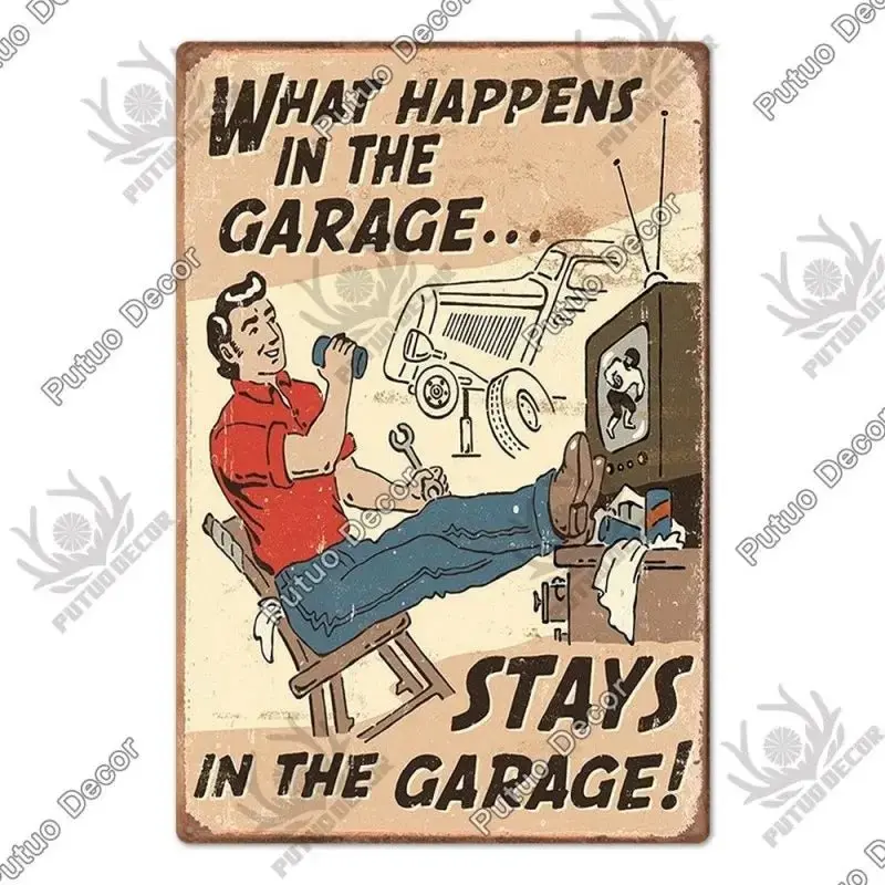 Plaque décorative métallique Garage
