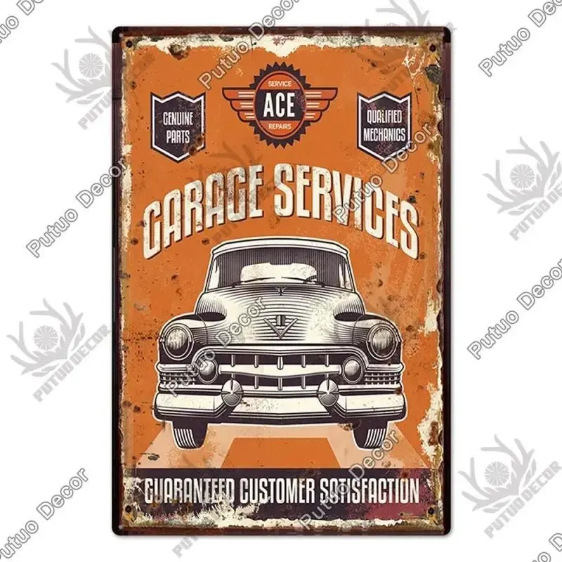 Plaque décorative métallique Garage