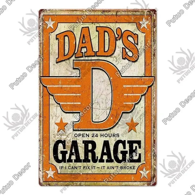 Plaque décorative métallique Garage