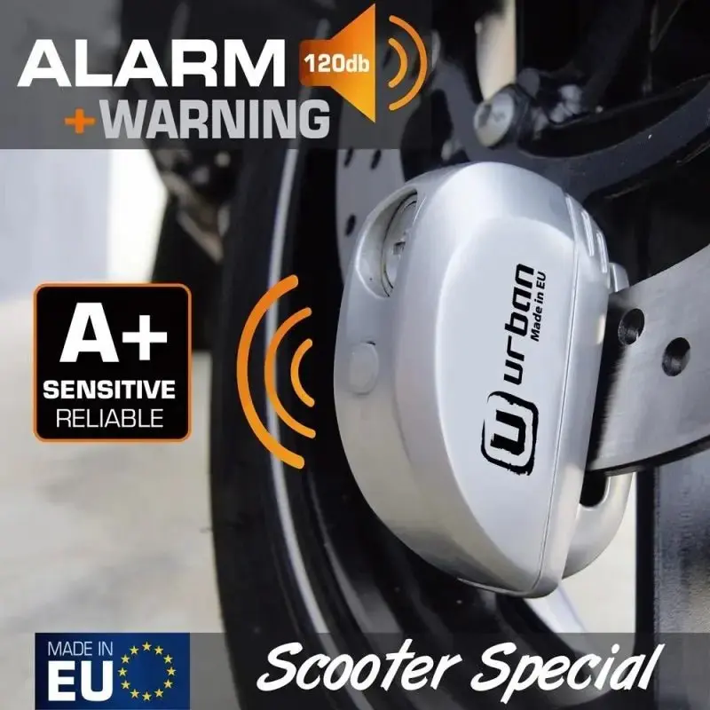 Antivol scooter Bloque Disque ø6 mm avec ALARME - URBAN