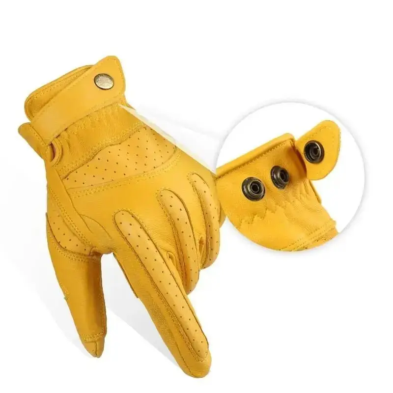 Gants moto cuir vintage été