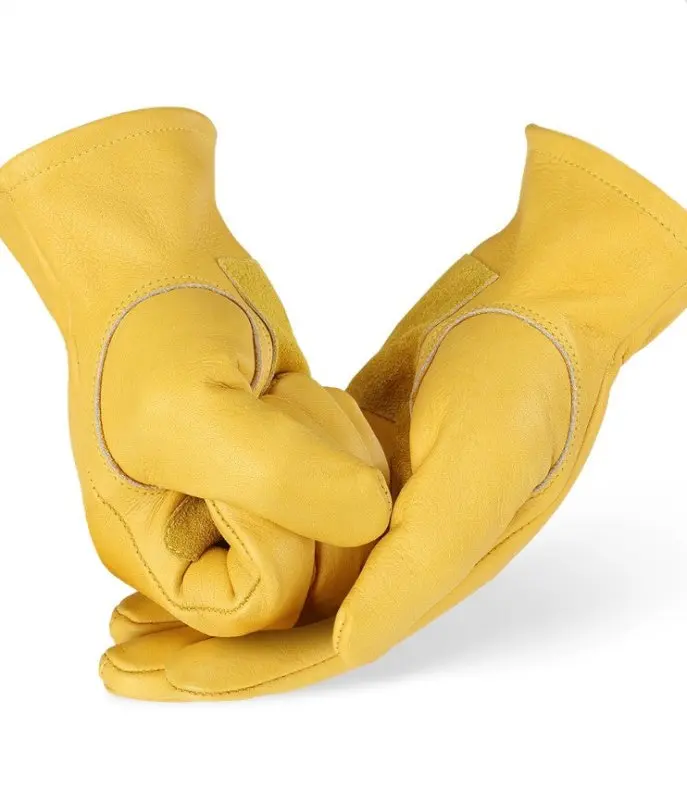 Gants cuir vintage jaune