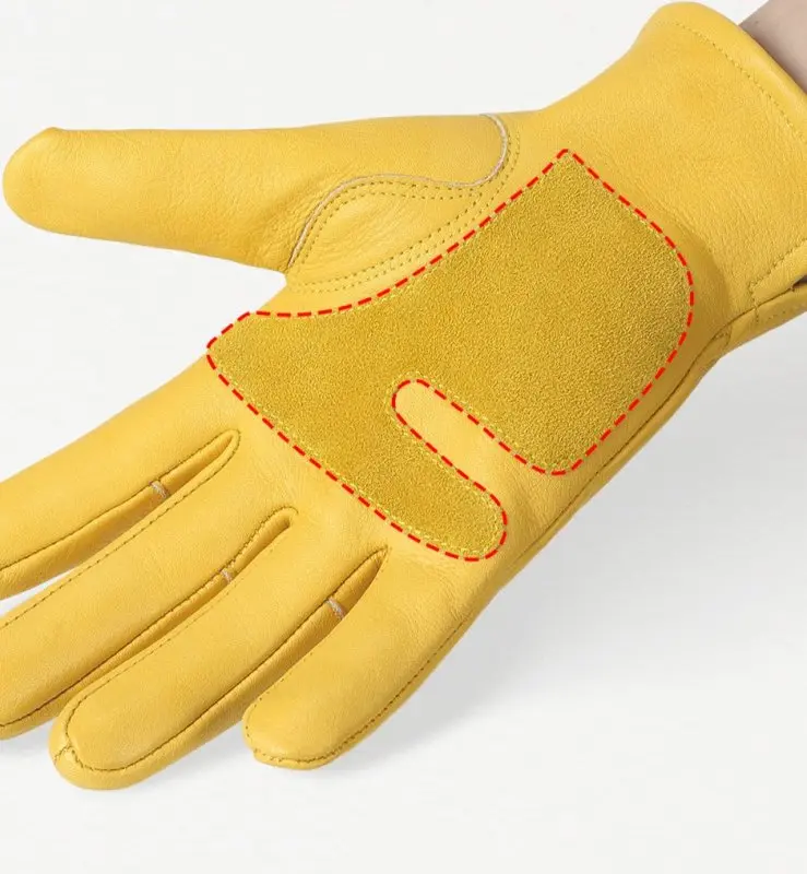 Gants cuir vintage jaune